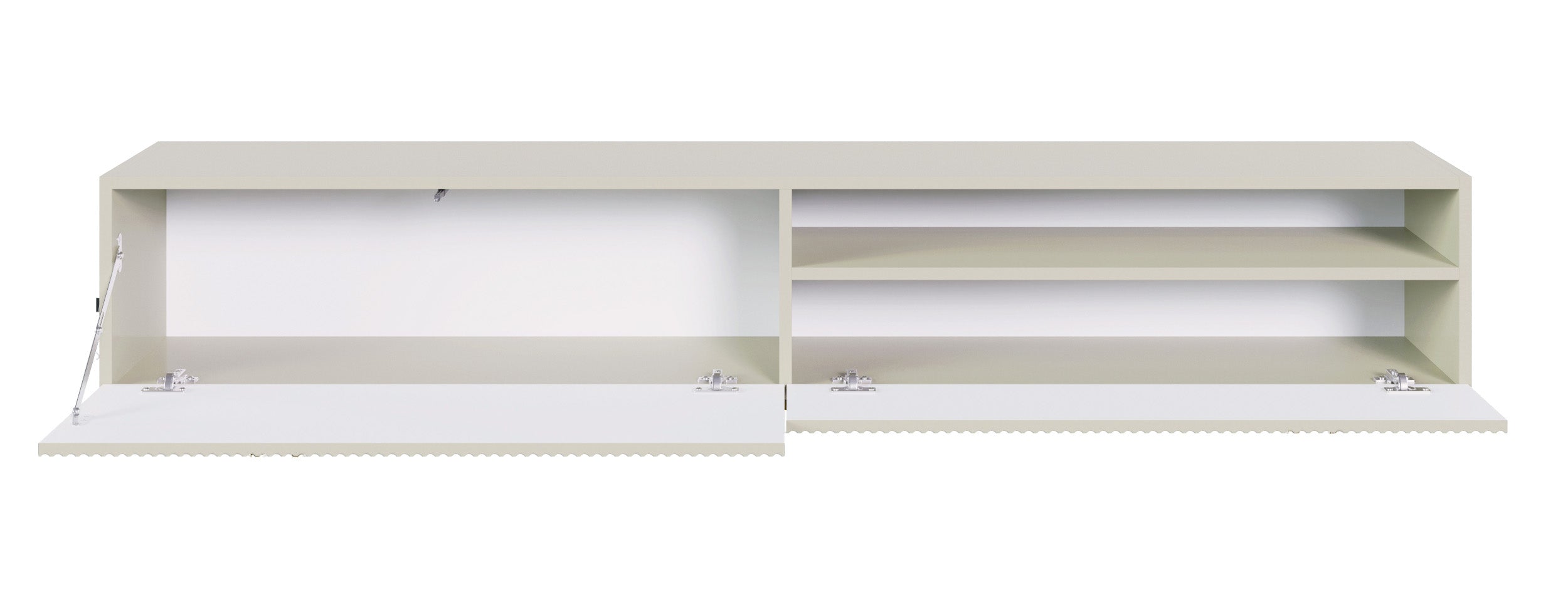 TV-Schrank Veldio mit gefräster Front und Nische, 175 cm, Grau-Beige, hängend