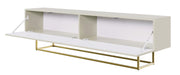 TV-Schrank Veldio mit gefräster Front 175 cm Grau-Beige mit goldenen Beinen