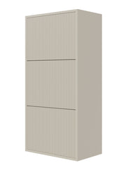 Schuhschrank Veldio mit gefräster Front und drei Fächern, 50 cm, Grau-Beige, zum Aufhängen