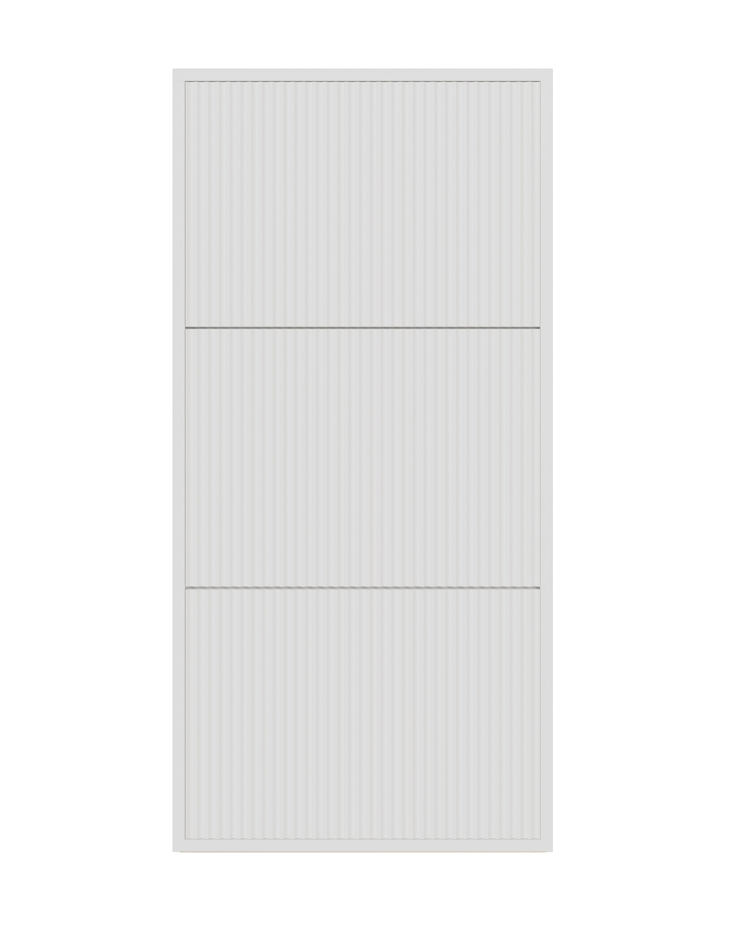 Veldio Schuhschrank mit gefräster Front und drei Fächern, 50 cm, weiß, hängend