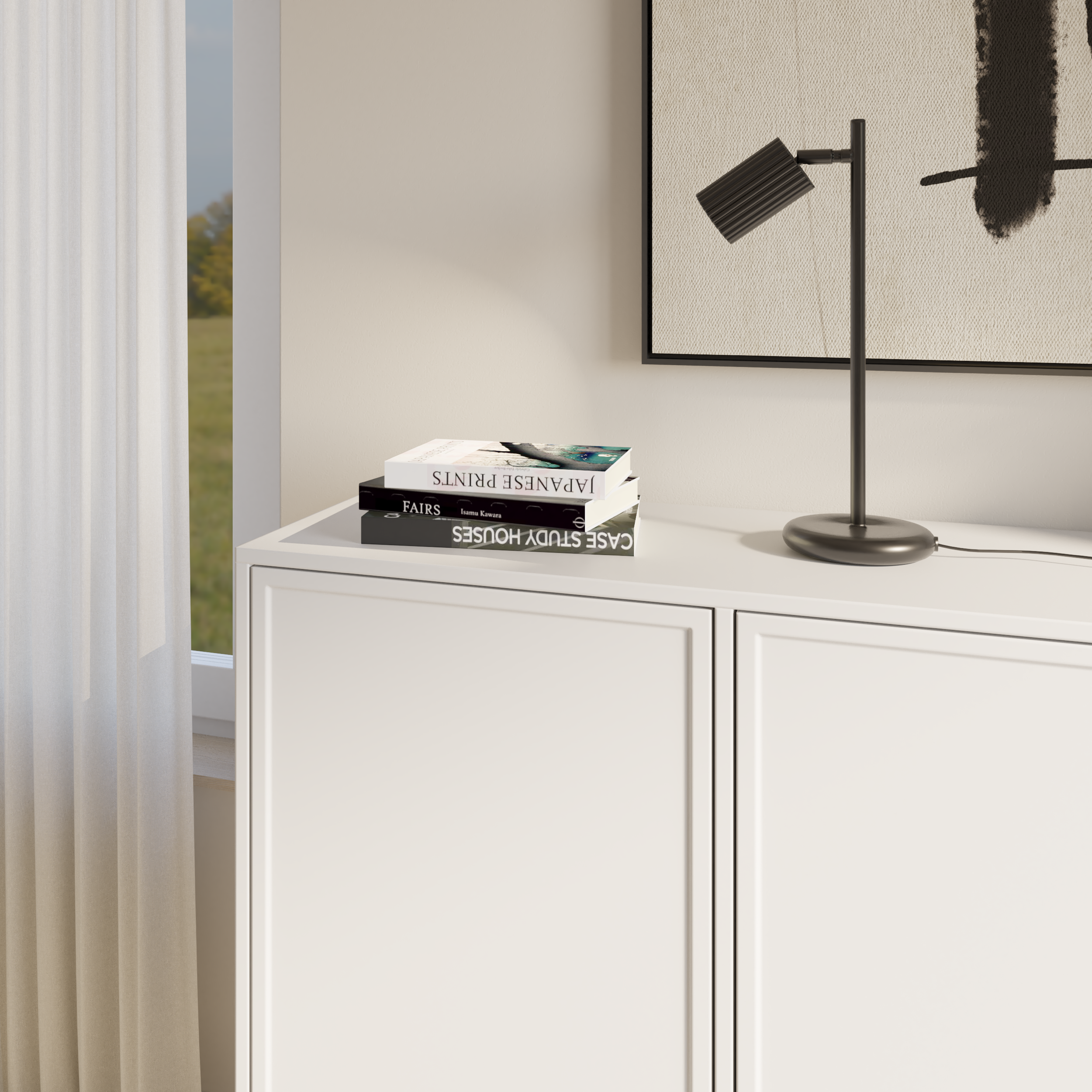 Drehtür-Kommode Velveto 150 cm Weiß