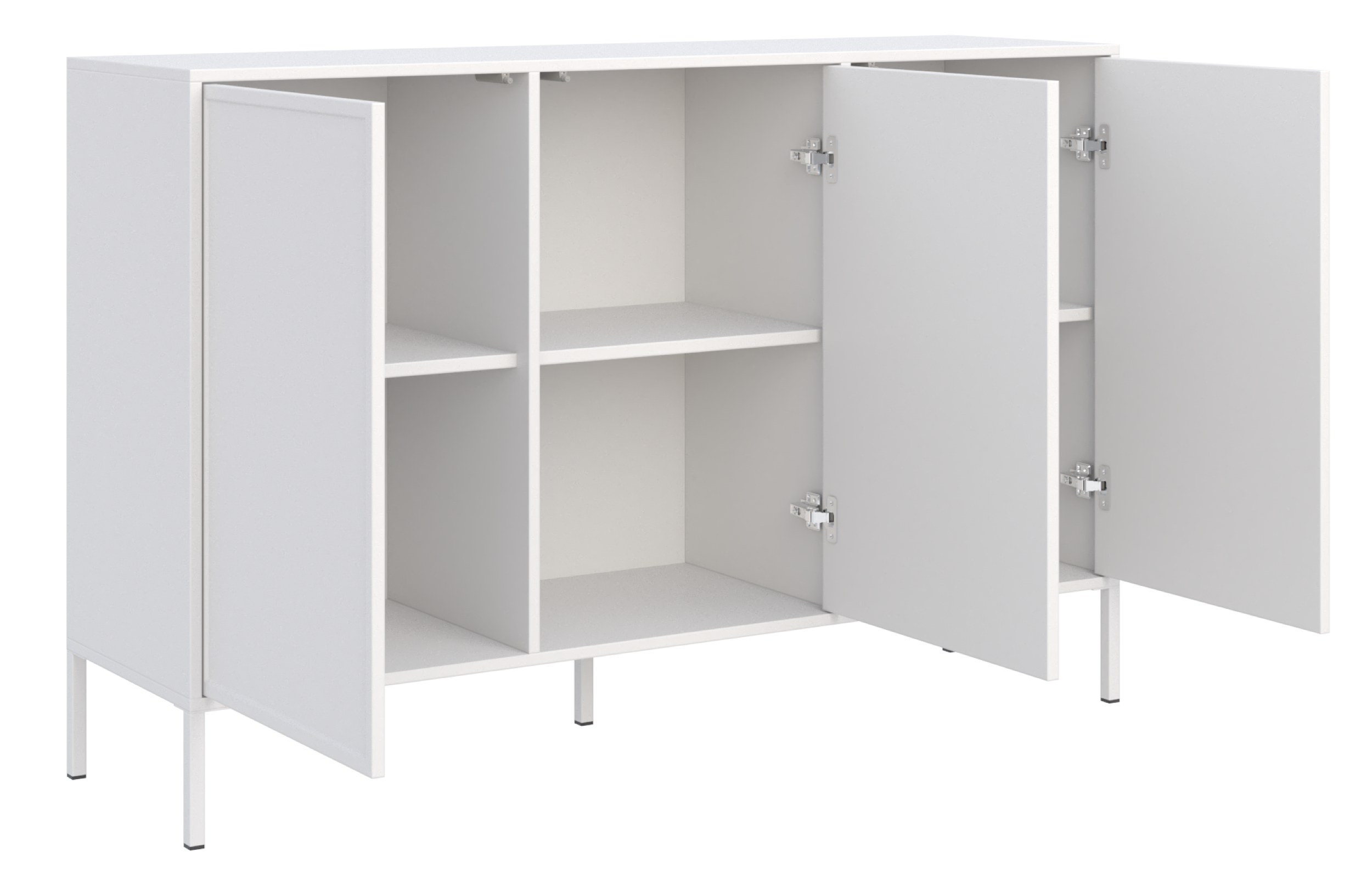 Drehtür-Kommode Velveto 150 cm Weiß