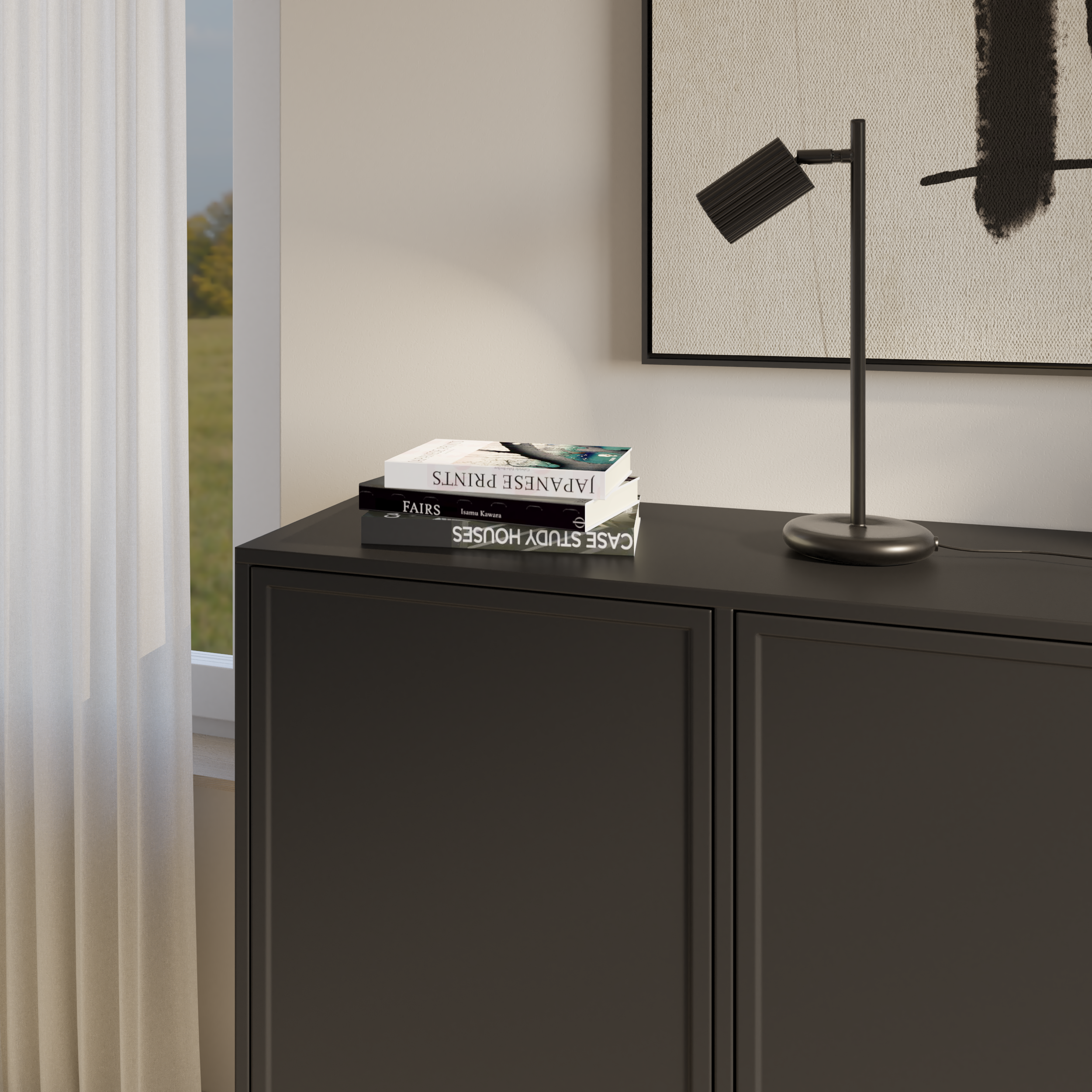Velveto dreitürige Kommode 150 cm schwarz