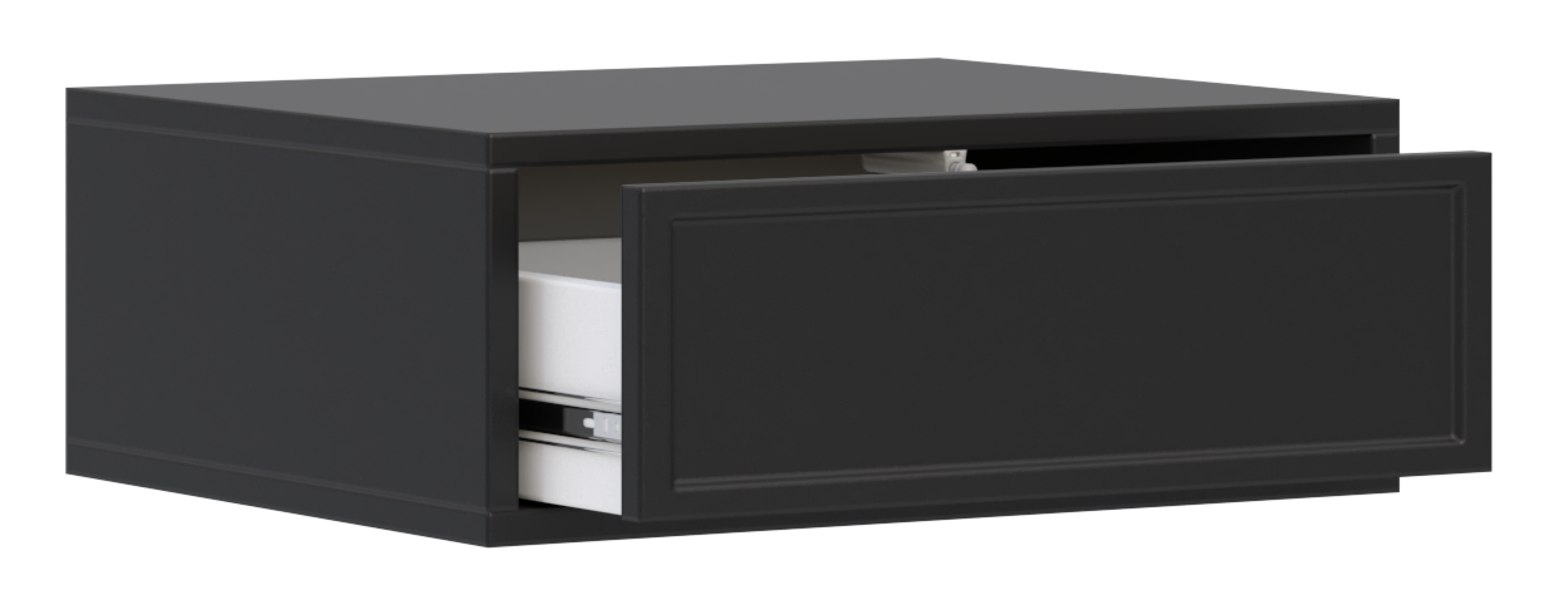 Hängender Nachttisch Velveto mit Schublade 50 cm schwarz