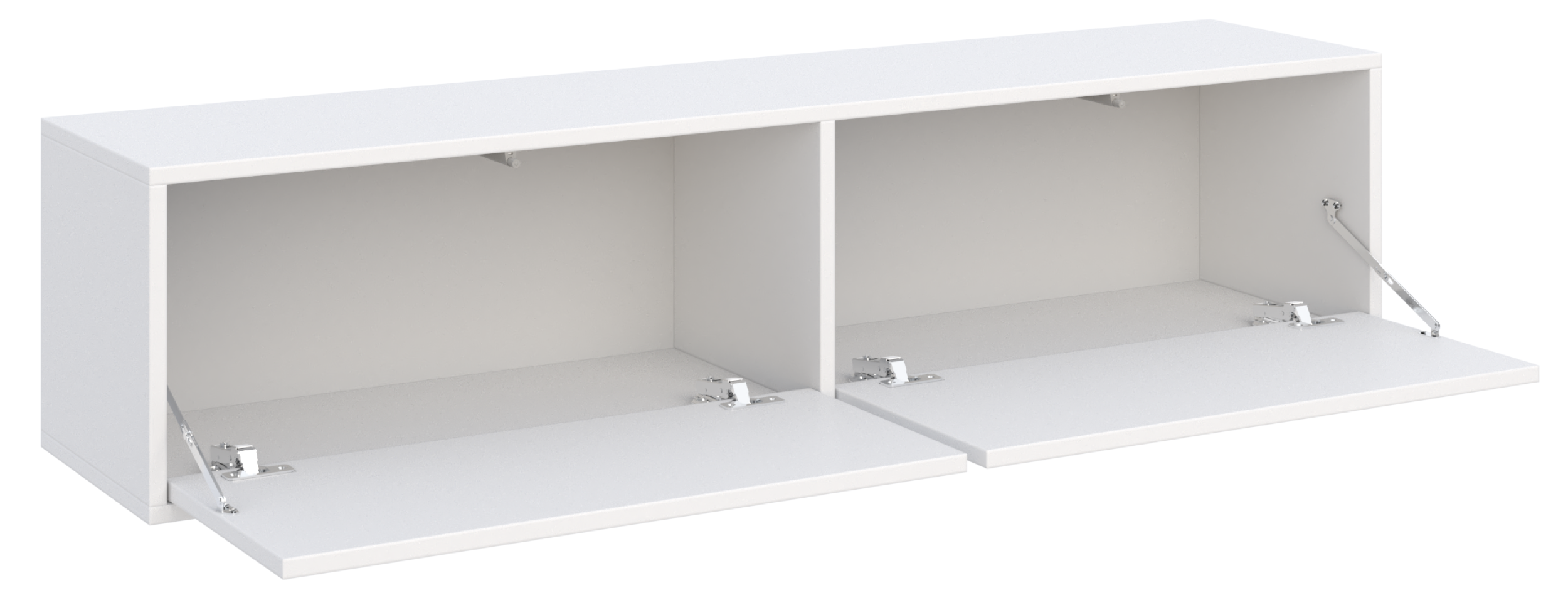 Hängender Velveto TV-Schrank mit zwei Klapptüren, 140 cm, weiß