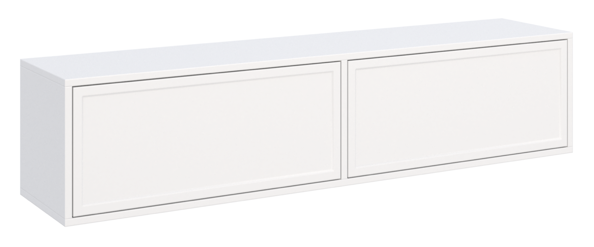 Hängender Velveto TV-Schrank mit zwei Klapptüren, 140 cm, weiß