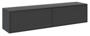 Hängender TV-Schrank Velveto mit zwei Klappen, 140 cm, schwarz