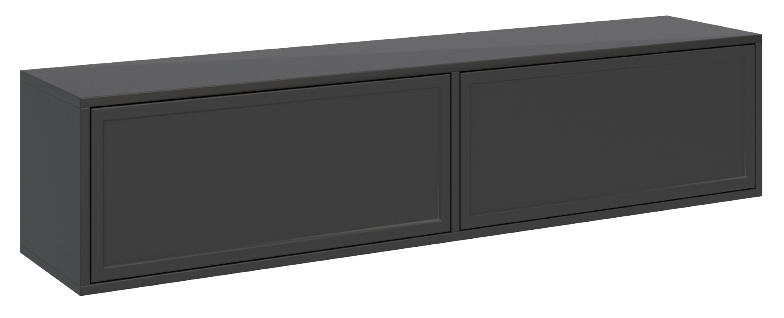 Hängender TV-Schrank Velveto mit zwei Klappen, 140 cm, schwarz