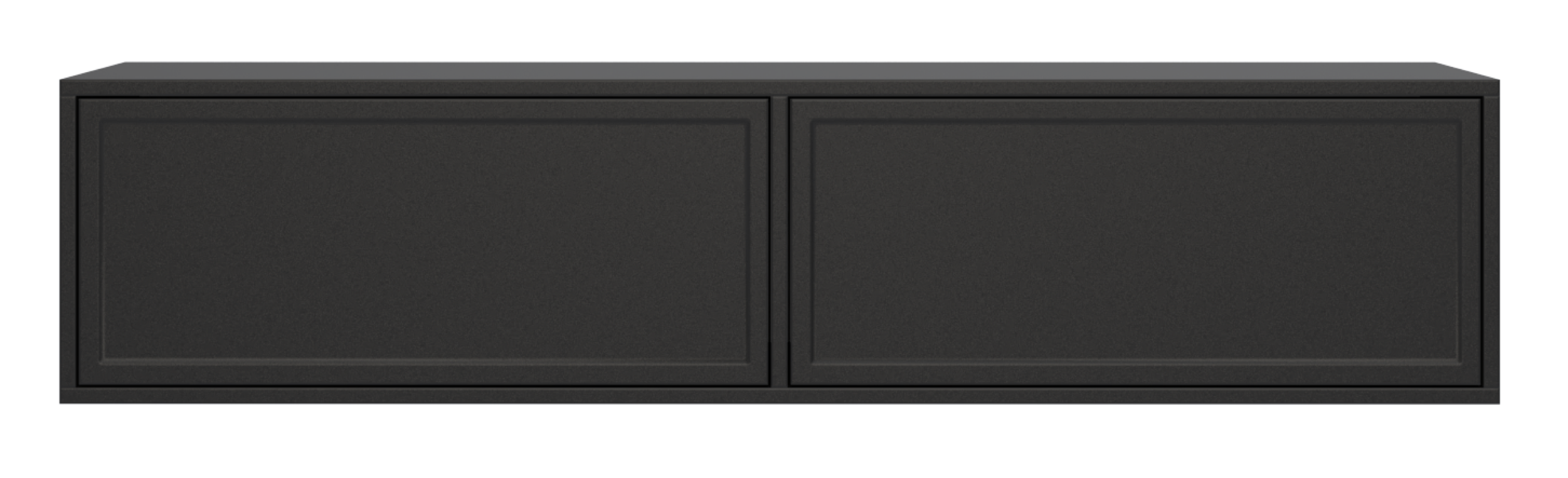 Hängender TV-Schrank Velveto mit zwei Klappen, 140 cm, schwarz