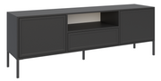 TV-Schrank Velveto, zweitürig mit Schublade und Nische, 160 cm, schwarz