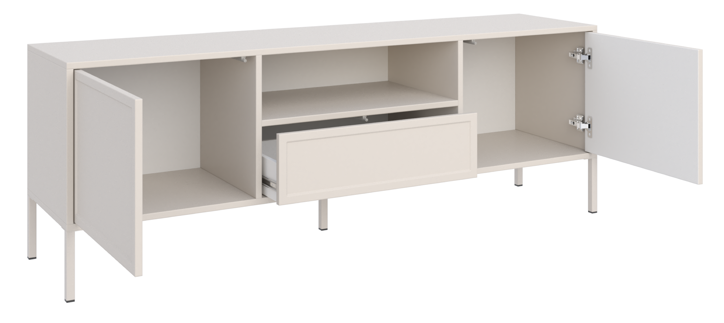 Velveto TV-Schrank, zweiflügelig mit Schublade und Nische, 160 cm, Kaschmirfarben