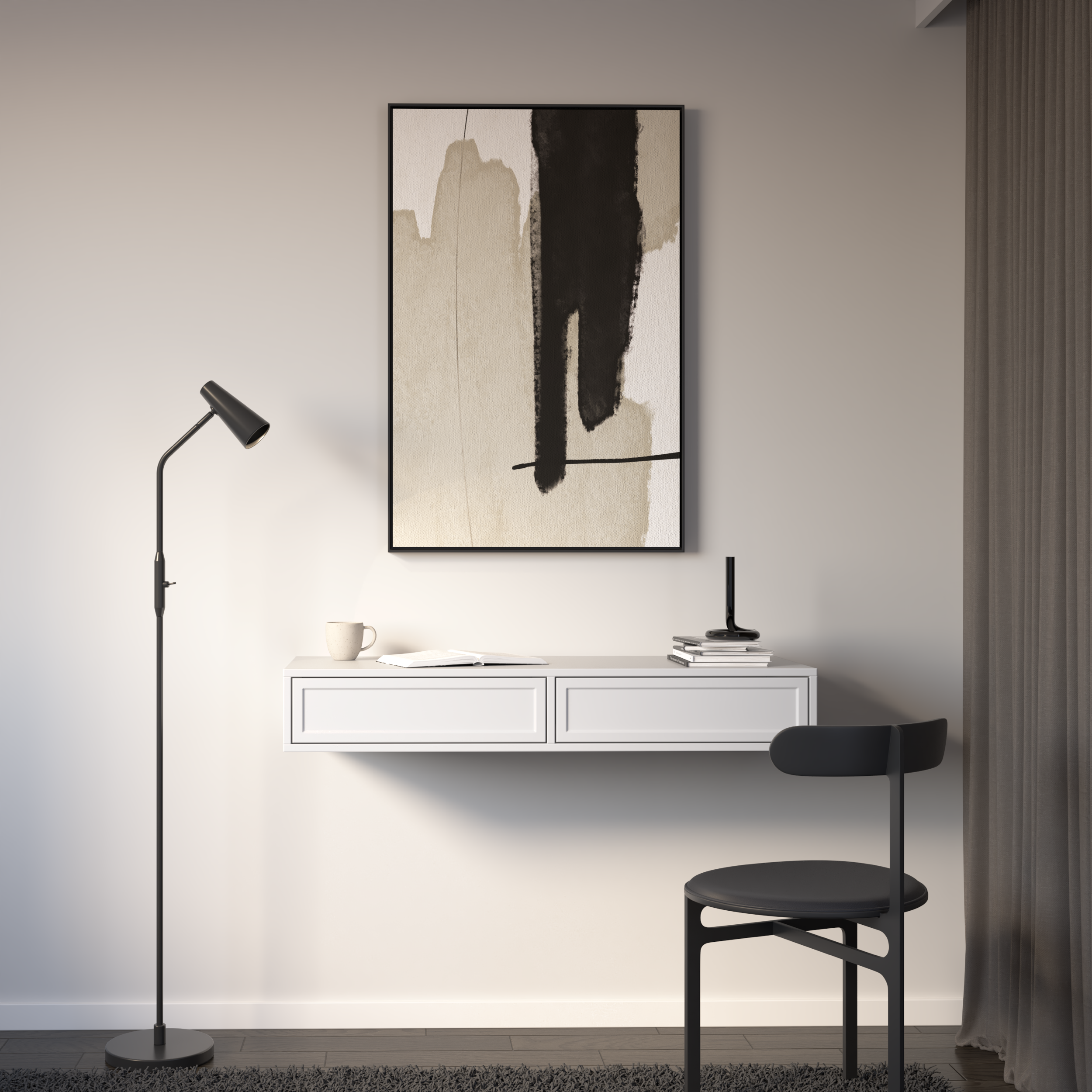 Toilettentisch Velveto mit zwei Schubladen 110 cm weiß