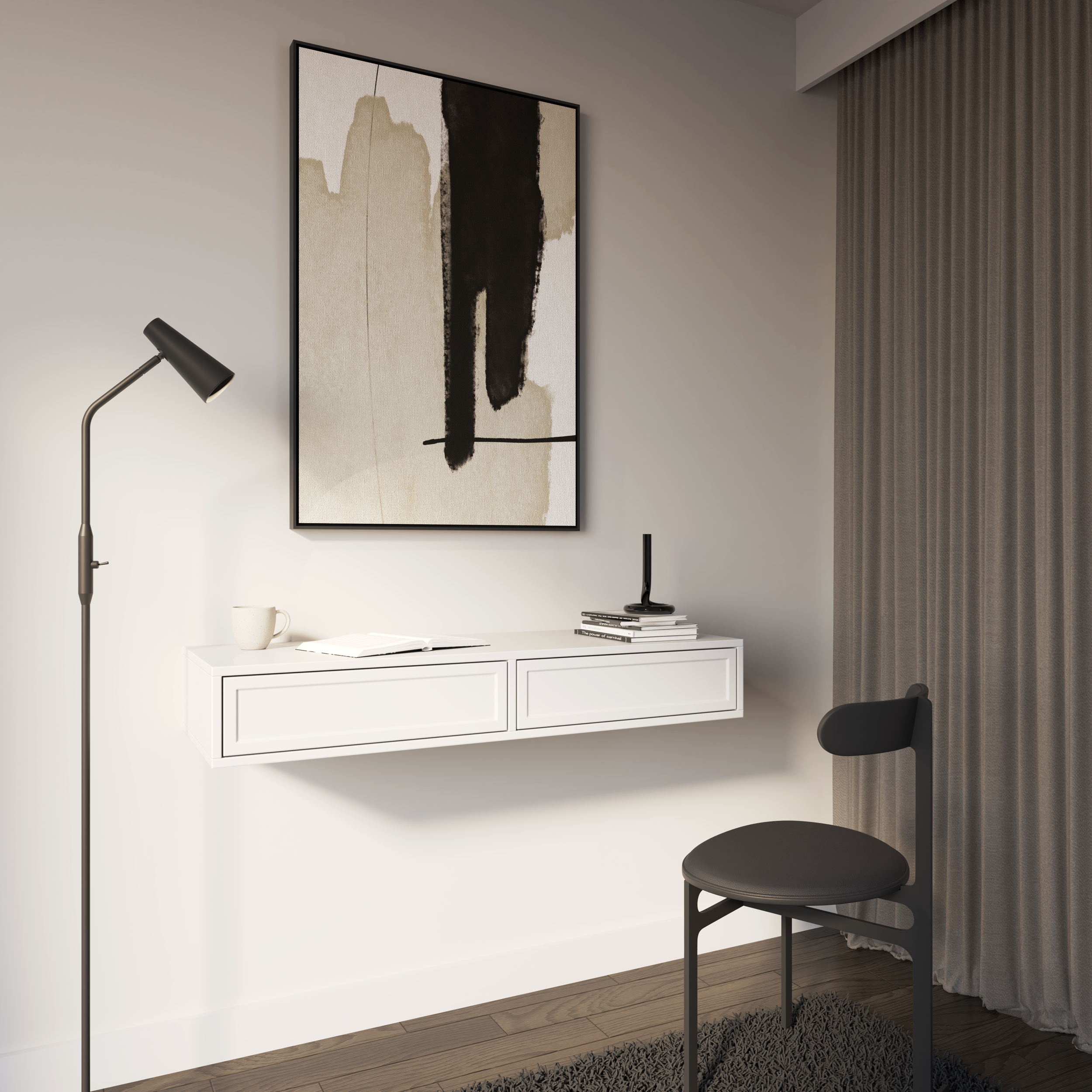 Toilettentisch Velveto mit zwei Schubladen 110 cm weiß