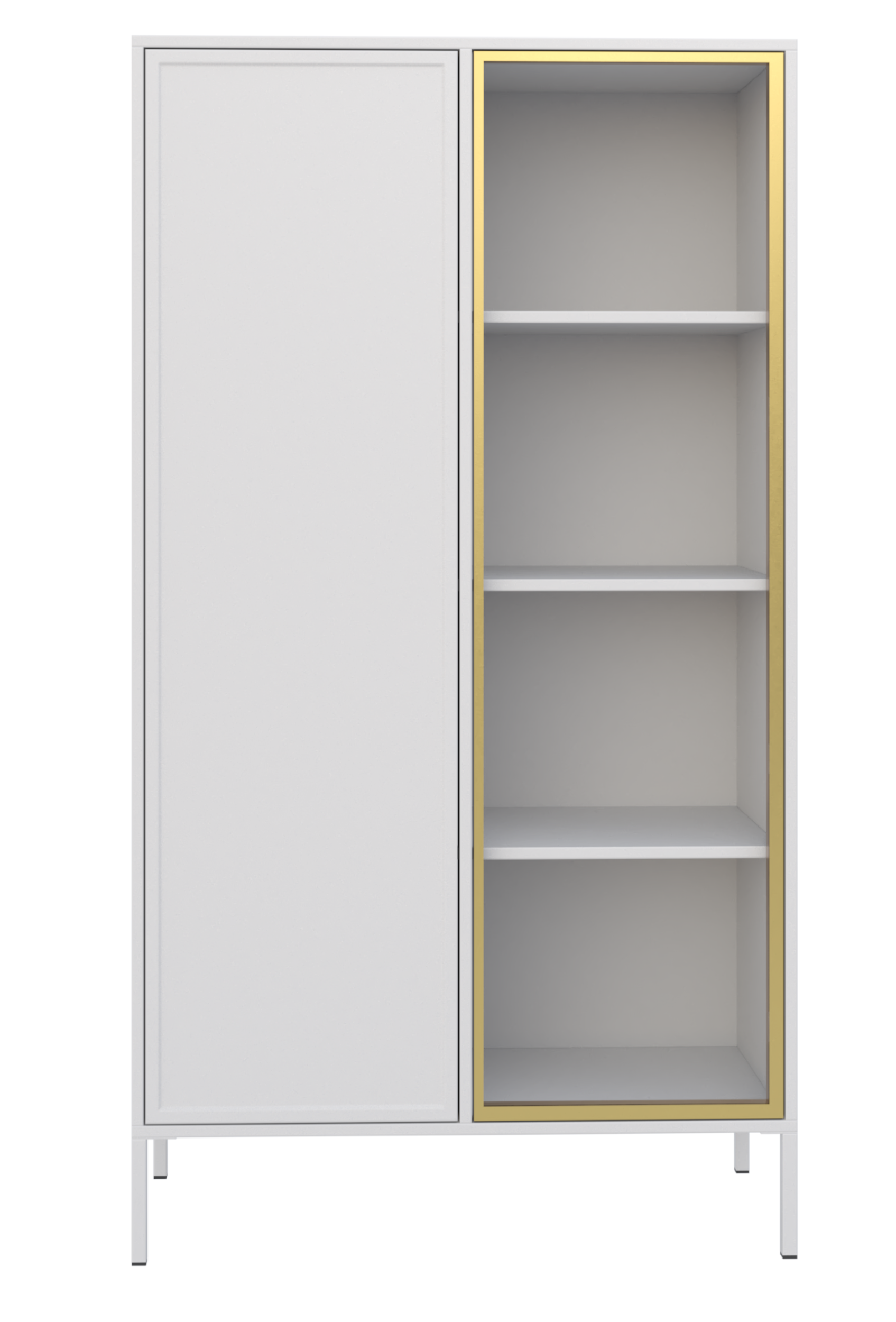 Zweiflügeliger Velveto-Schrank mit Glasfront, 90 cm, weiß