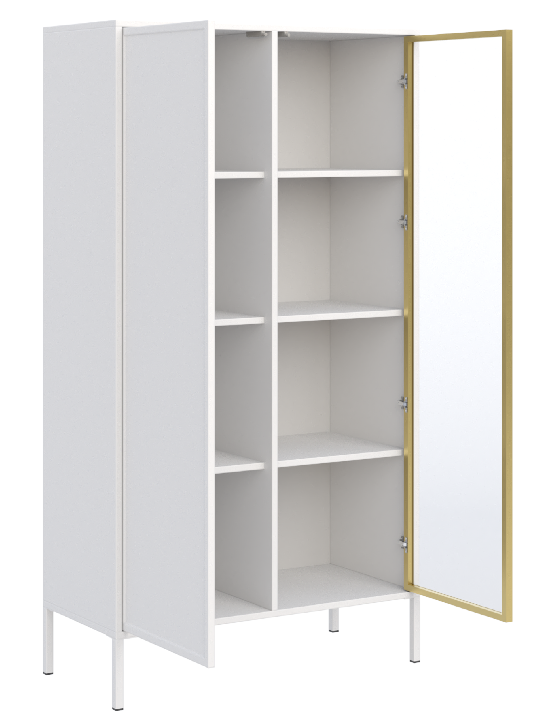Zweiflügeliger Velveto-Schrank mit Glasfront, 90 cm, weiß