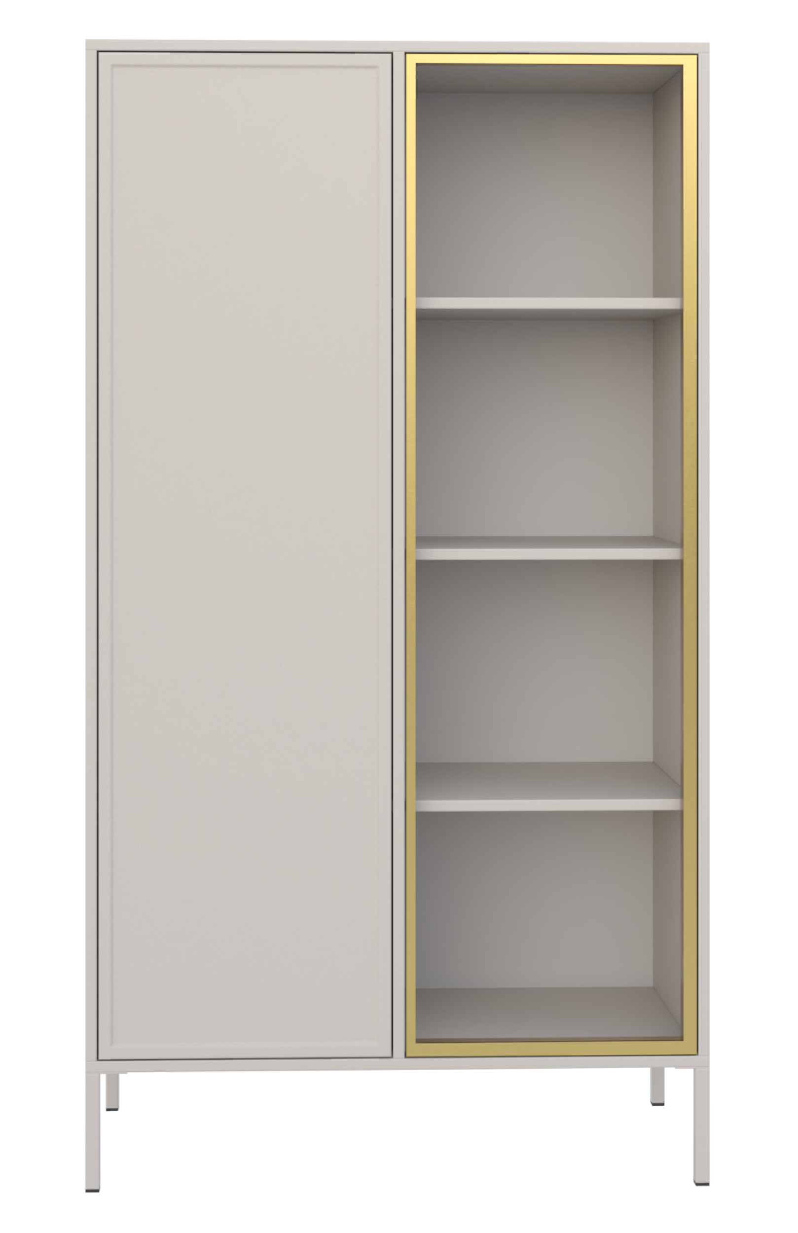 Zweiflügeliger Velveto-Schrank mit 90 cm Glasfront in Kaschmir