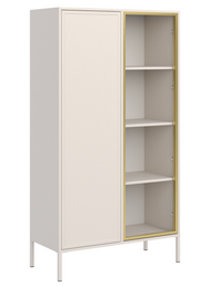 Zweiflügeliger Velveto-Schrank mit 90 cm Glasfront in Kaschmir