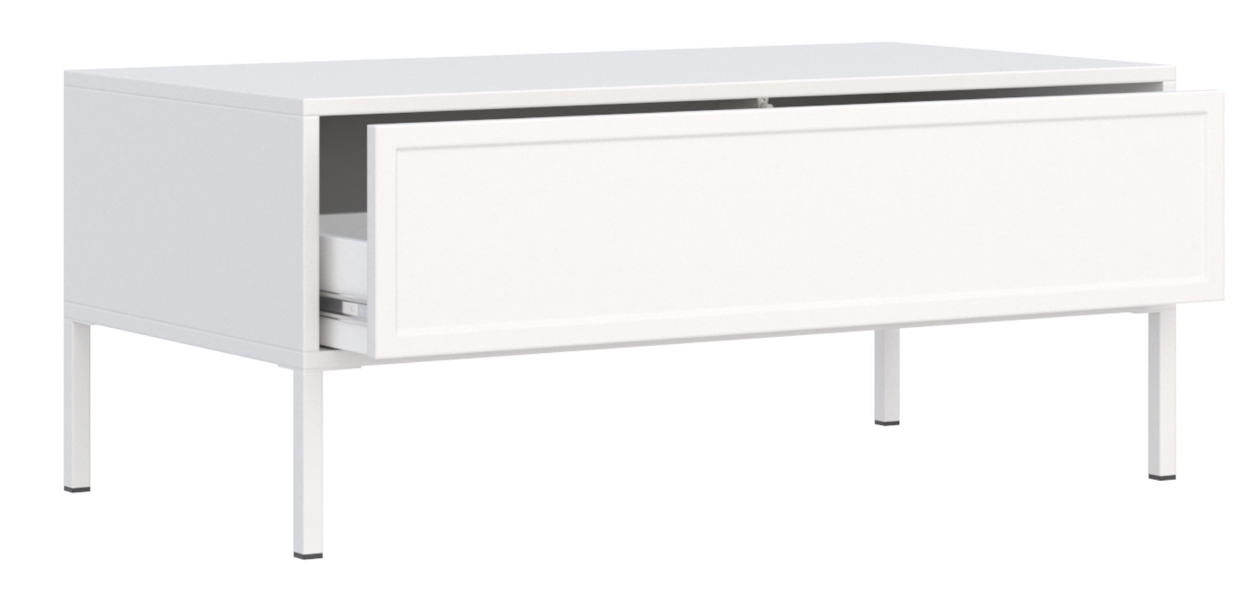 Velveto Couchtisch mit Schublade 100x50 cm weiß
