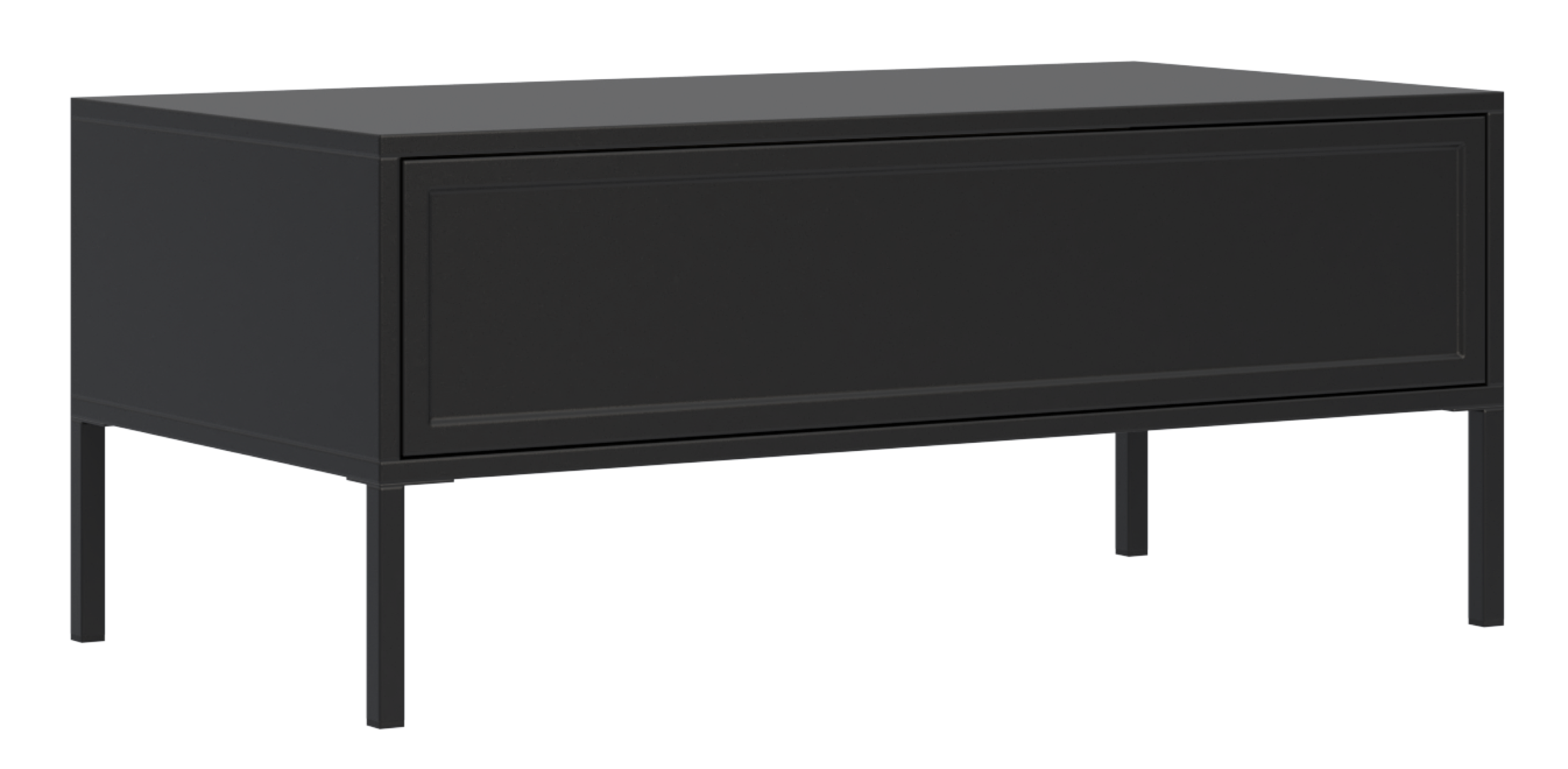 Velveto Couchtisch mit Schublade 100x50 cm schwarz