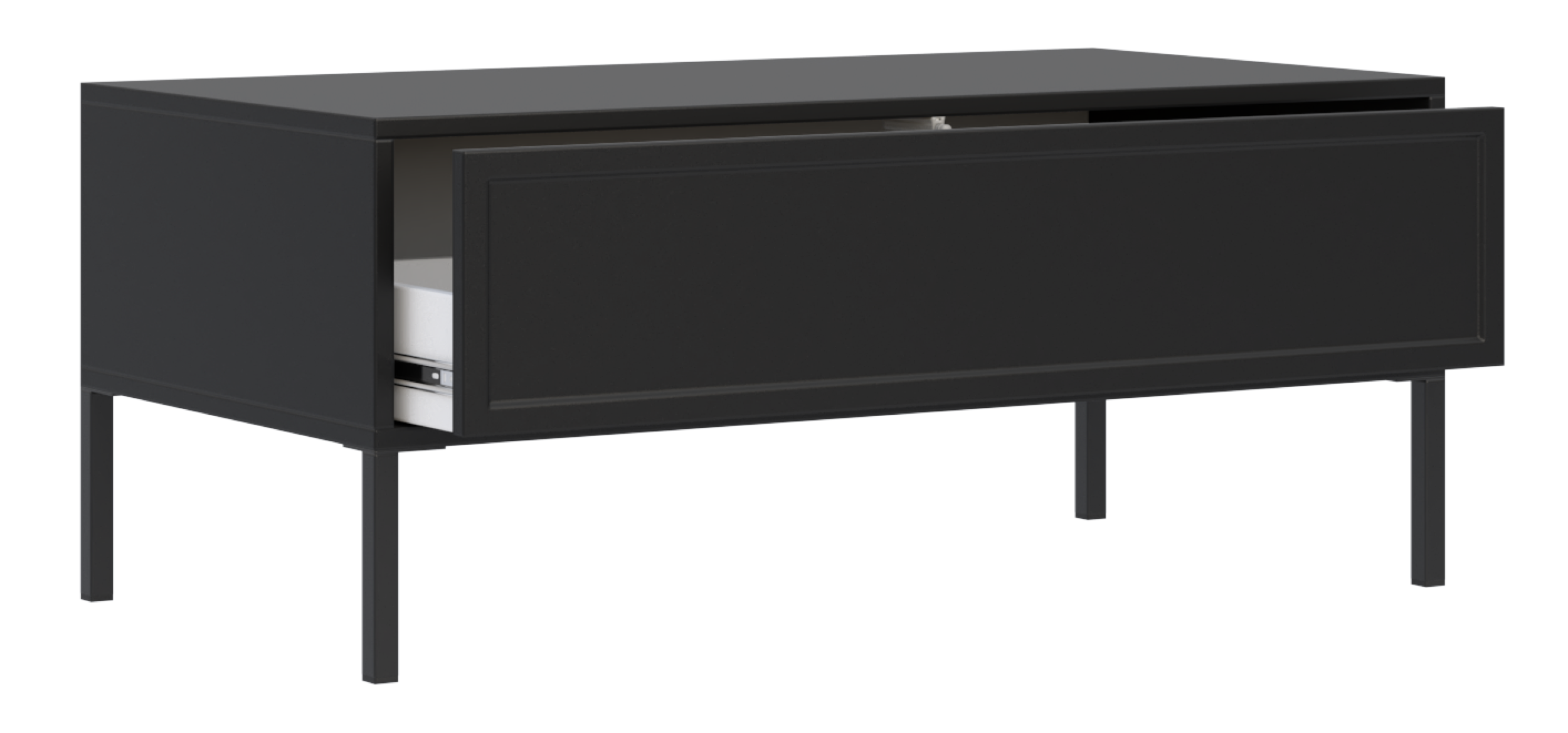 Velveto Couchtisch mit Schublade 100x50 cm schwarz