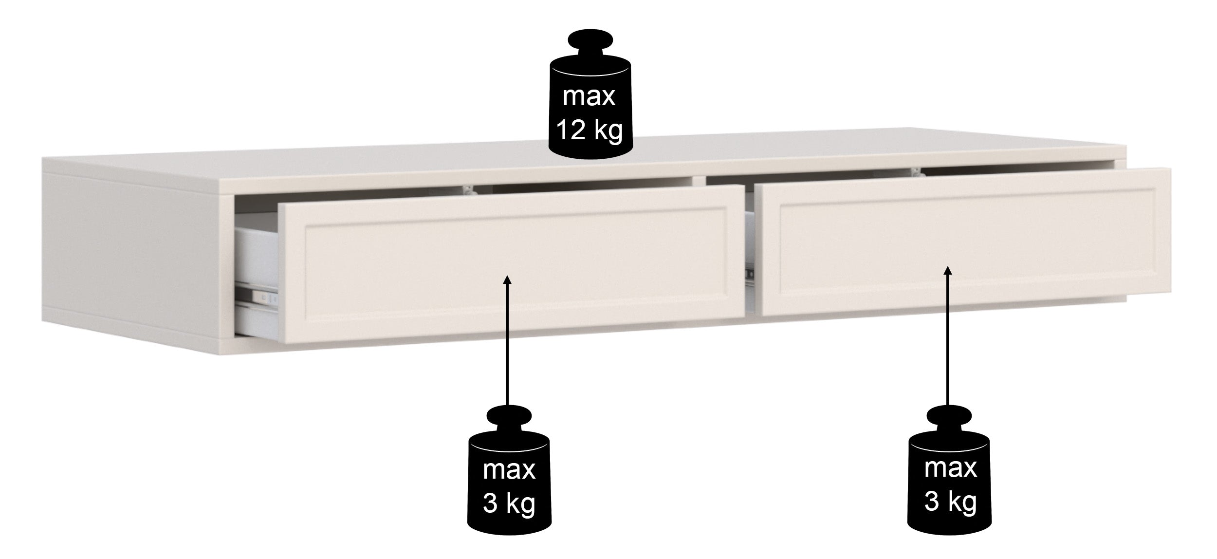 Toilettentisch Velveto mit zwei Schubladen 110 cm schwarz