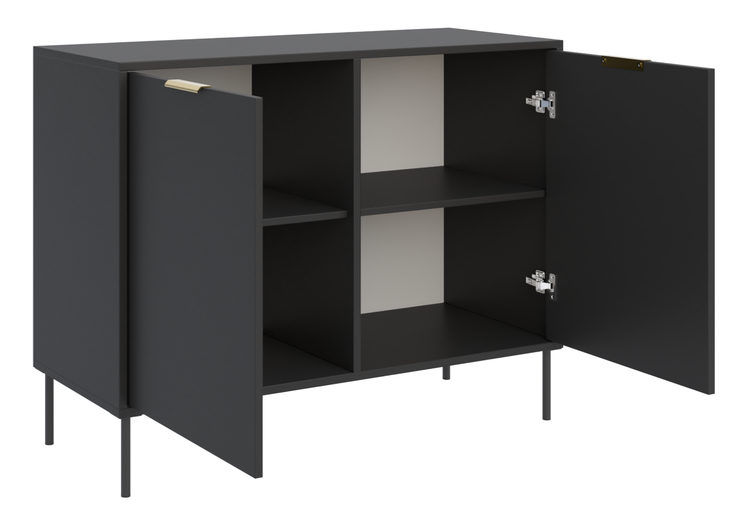 Zweiturige Kommode Vena 100 cm schwarz