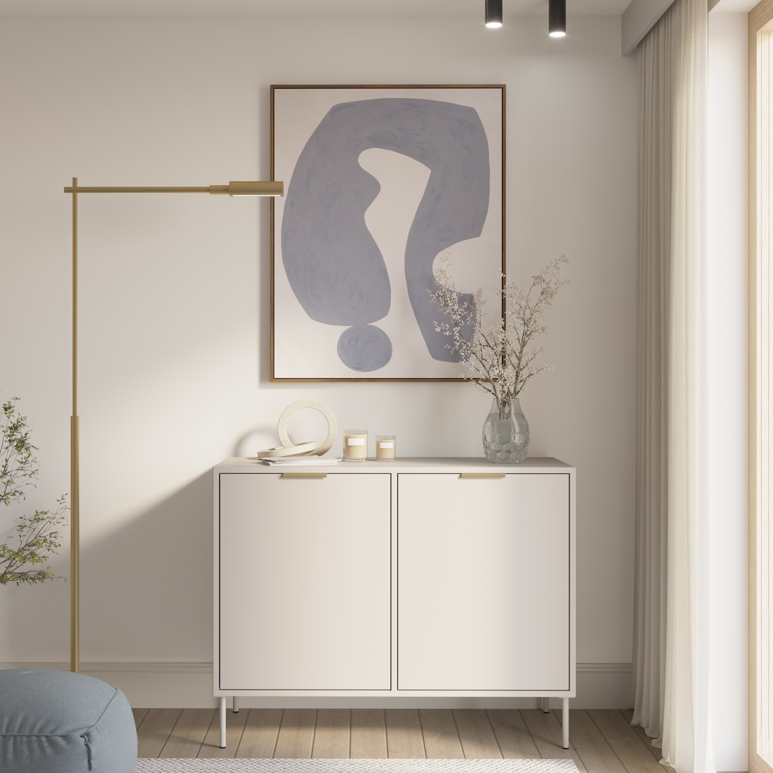 Zweitrüriger Vena-Kommode 100 cm Kaschmir