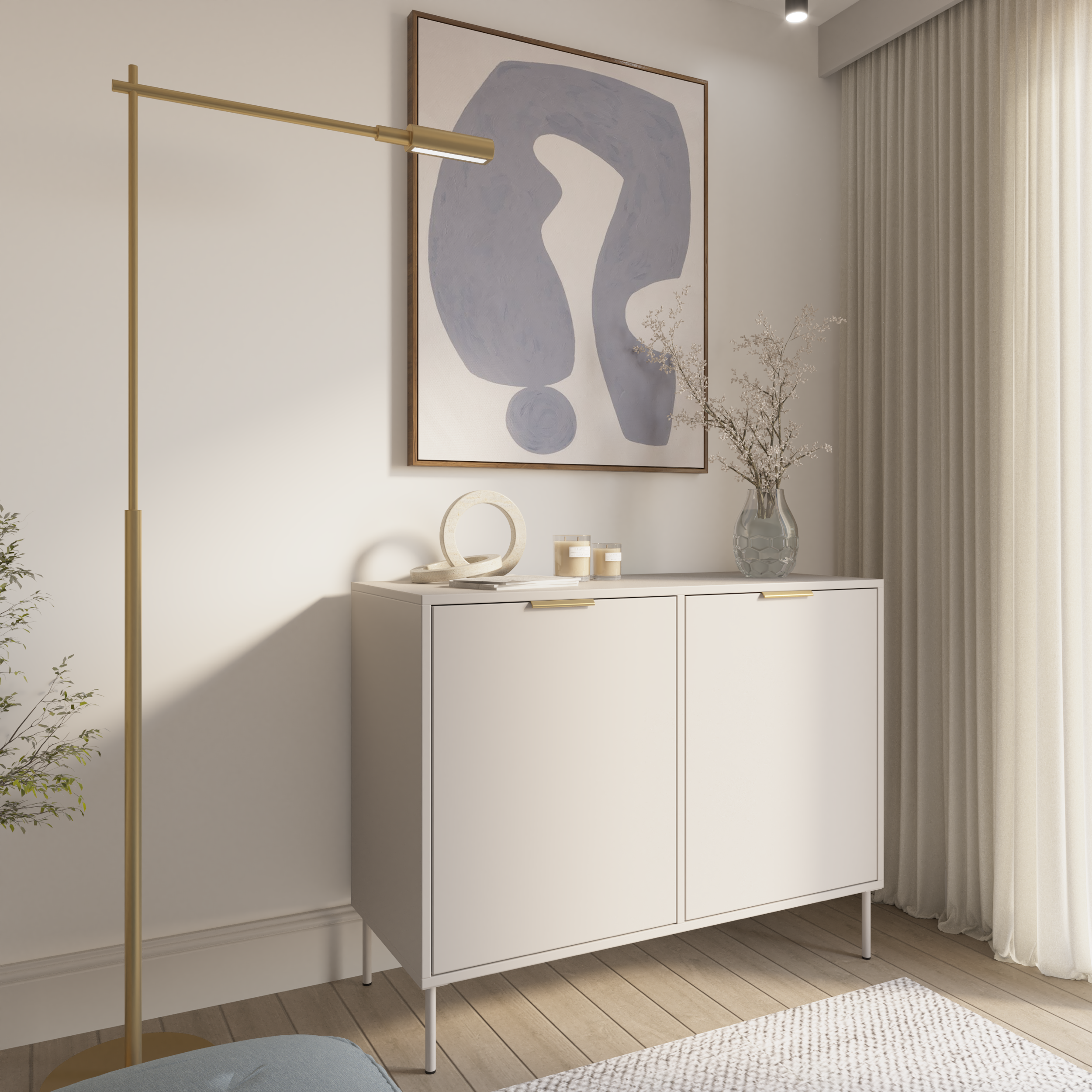 Zweitrüriger Vena-Kommode 100 cm Kaschmir