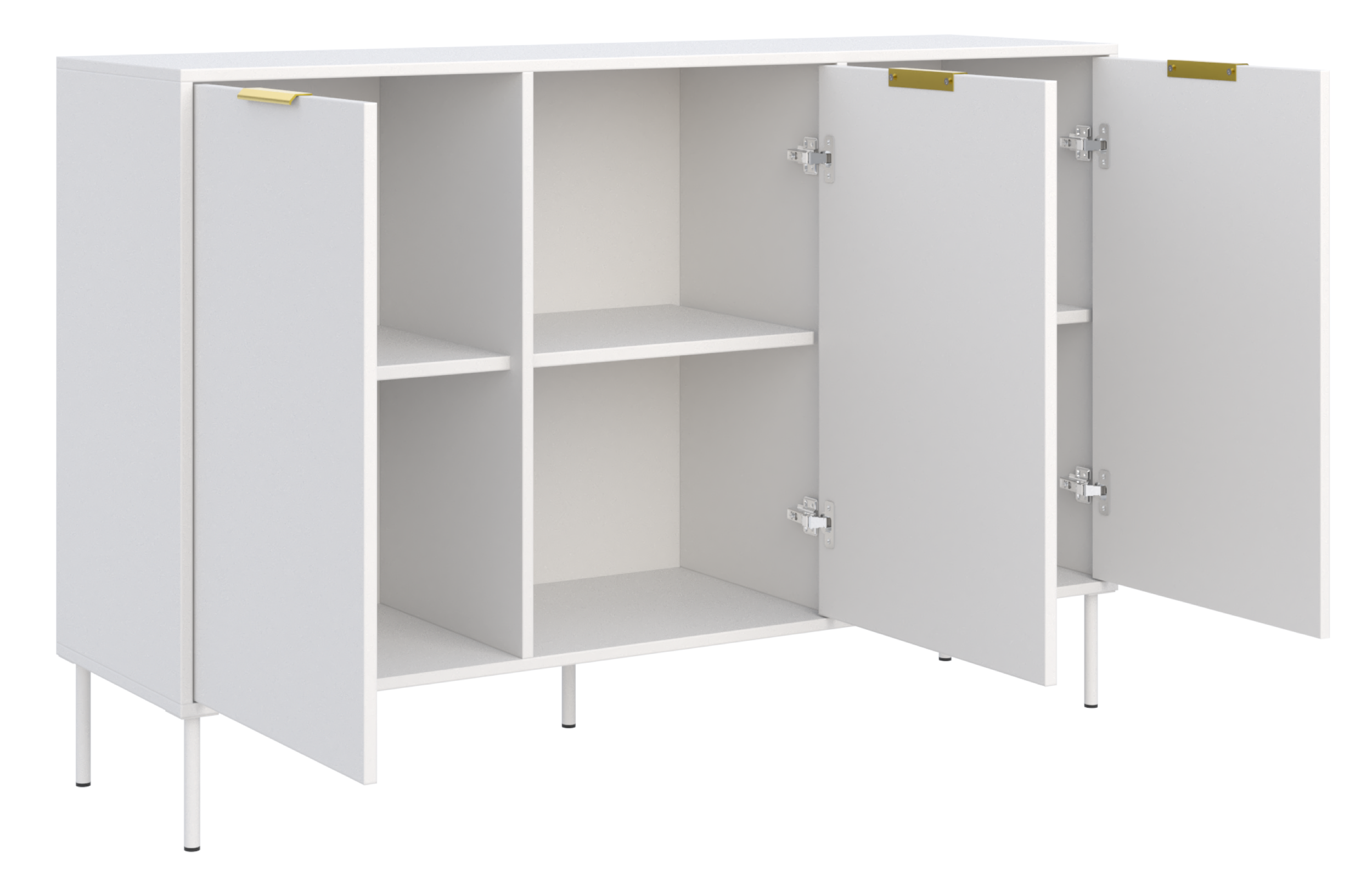 Drehtür-Kommode Vena 150 cm Weiß