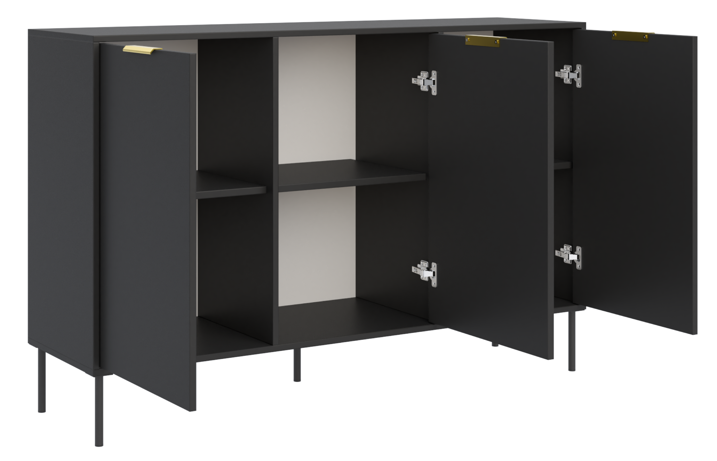 Drehtürenschrank Vena 150 cm Schwarz