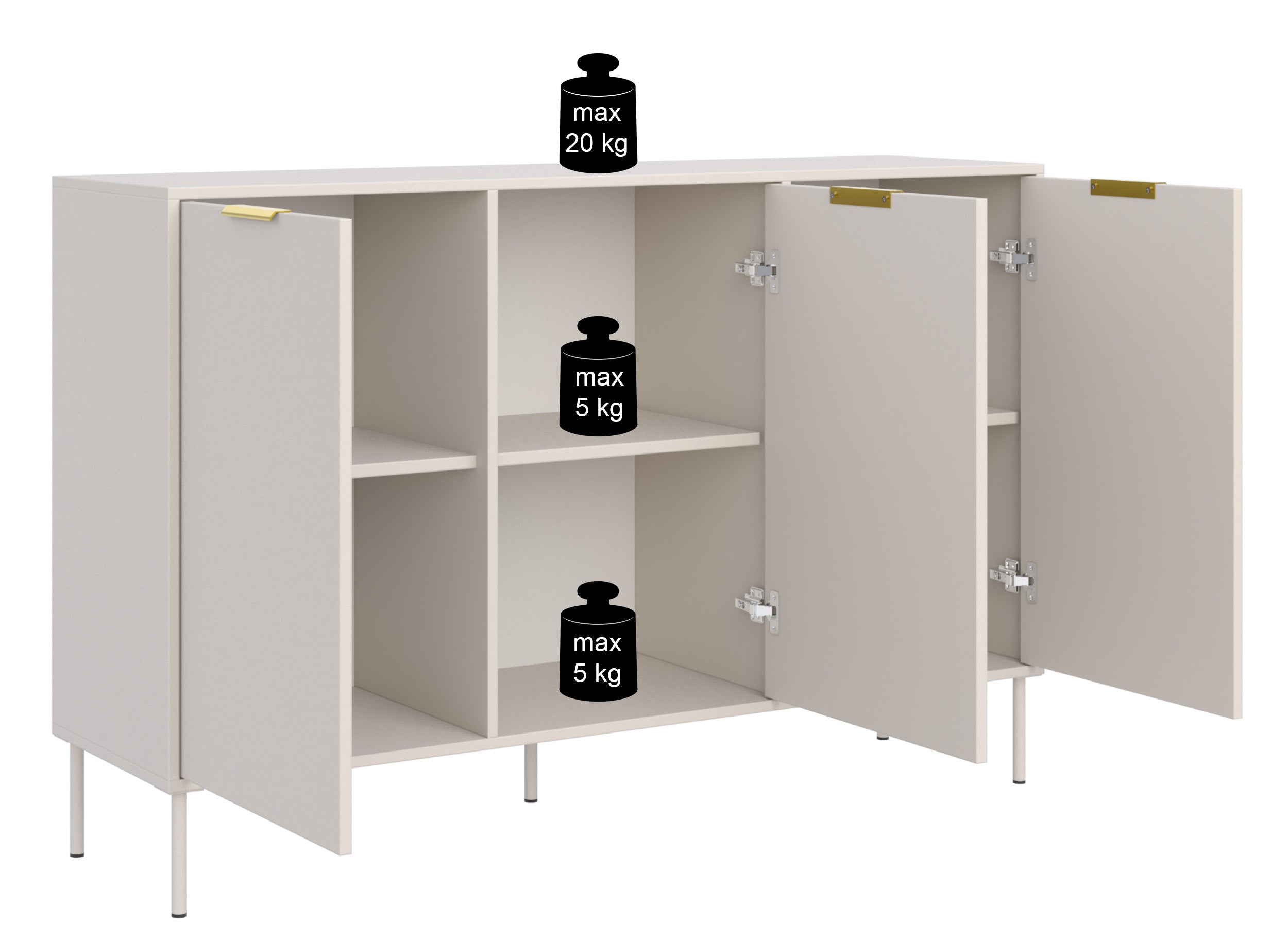 Drehtürenschrank Vena 150 cm Kaschmir