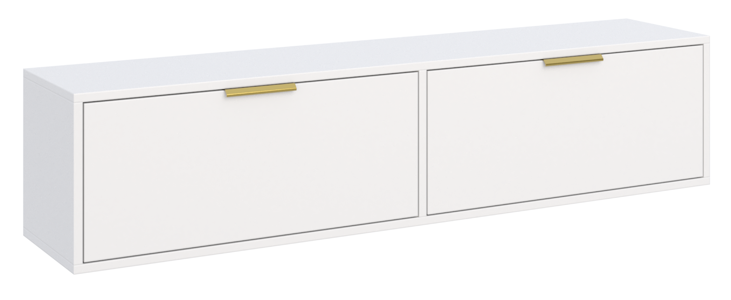Hängender TV-Schrank Vena mit zwei Klappen, 140 cm, weiß
