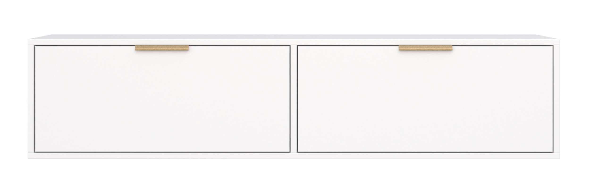 Hängender TV-Schrank Vena mit zwei Klappen, 140 cm, weiß