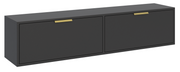 Hängender TV-Schrank Vena mit zwei Klappen, 140 cm, schwarz
