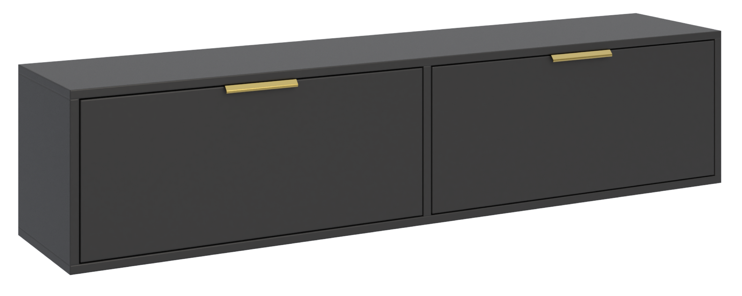 Hängender TV-Schrank Vena mit zwei Klappen, 140 cm, schwarz