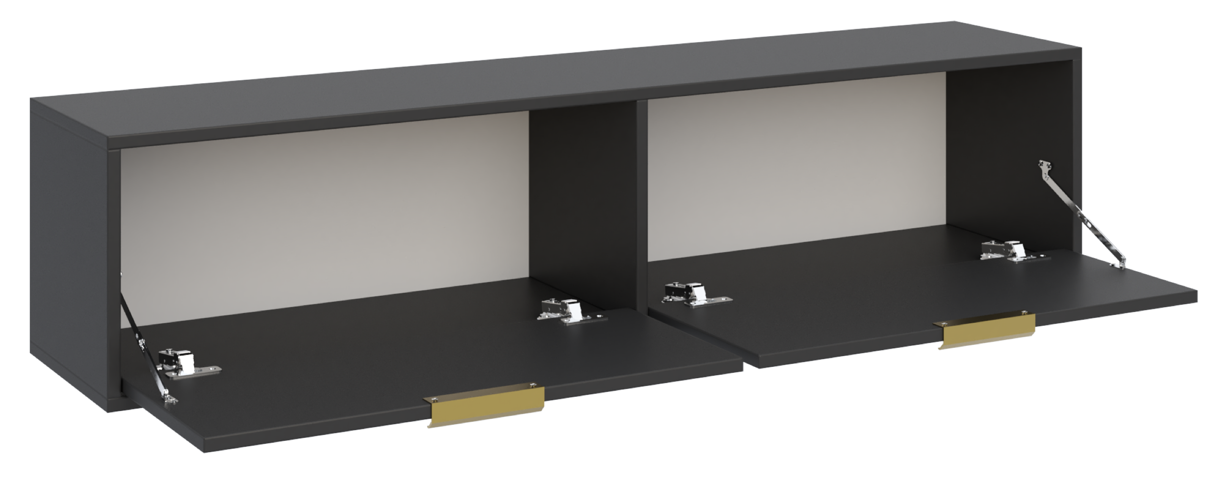 Hängender TV-Schrank Vena mit zwei Klappen, 140 cm, schwarz