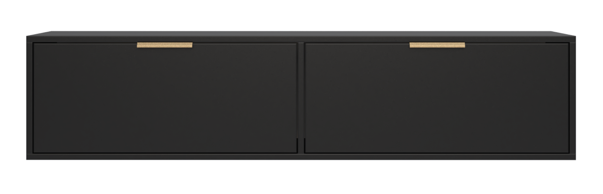 Hängender TV-Schrank Vena mit zwei Klappen, 140 cm, schwarz