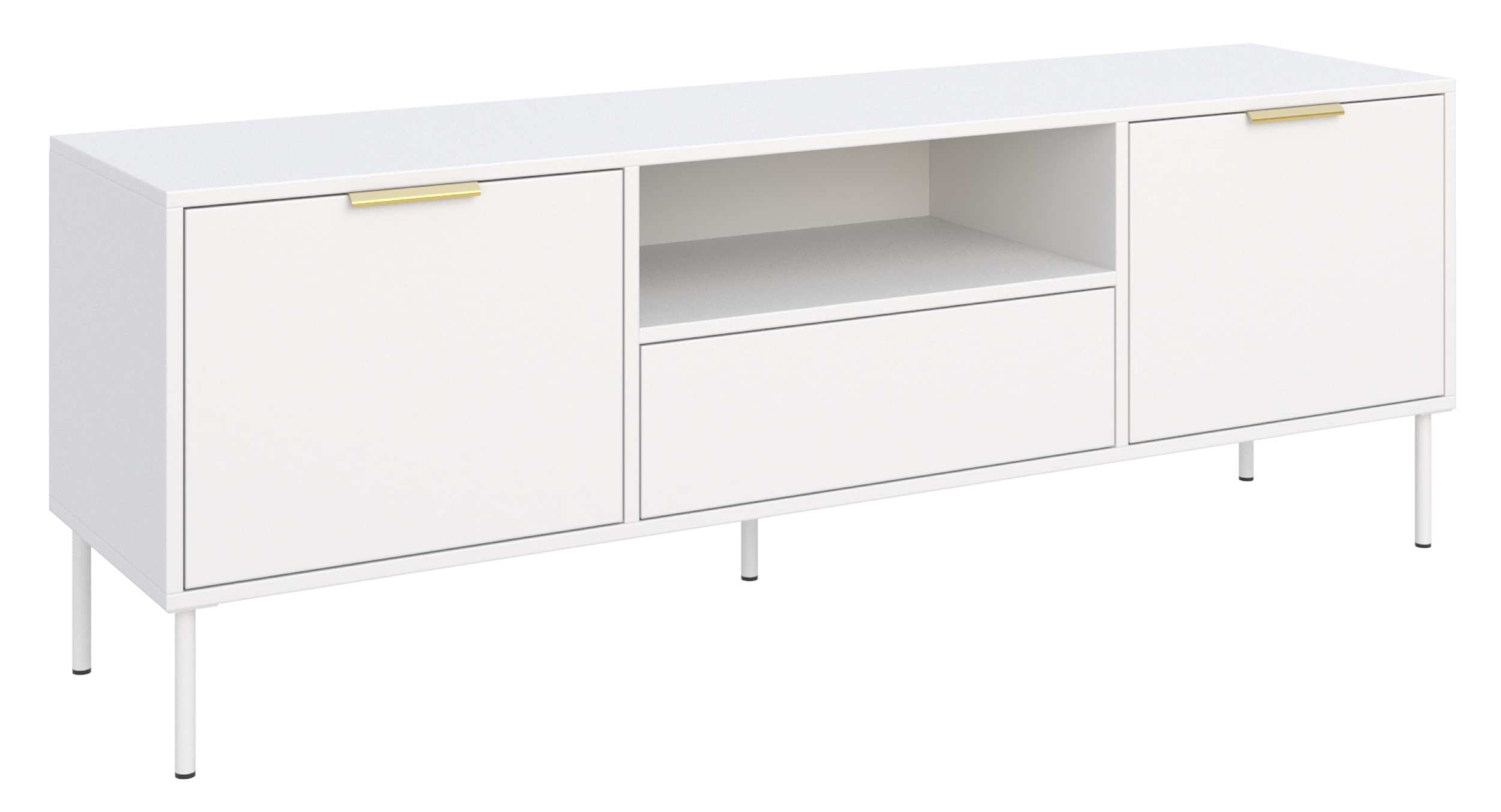 TV-Schrank Vena, zweiflügelig mit Schublade und Fach, 160 cm, weiß