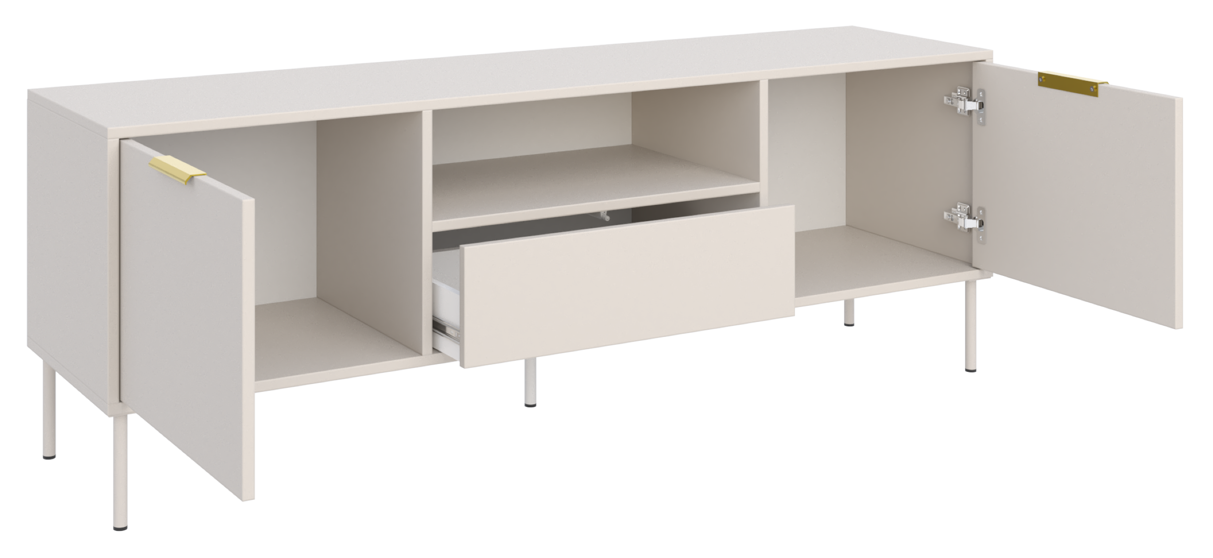 TV-Schrank Vena, zweitürig mit Schublade und Nische, 160 cm, Kaschmirfarben