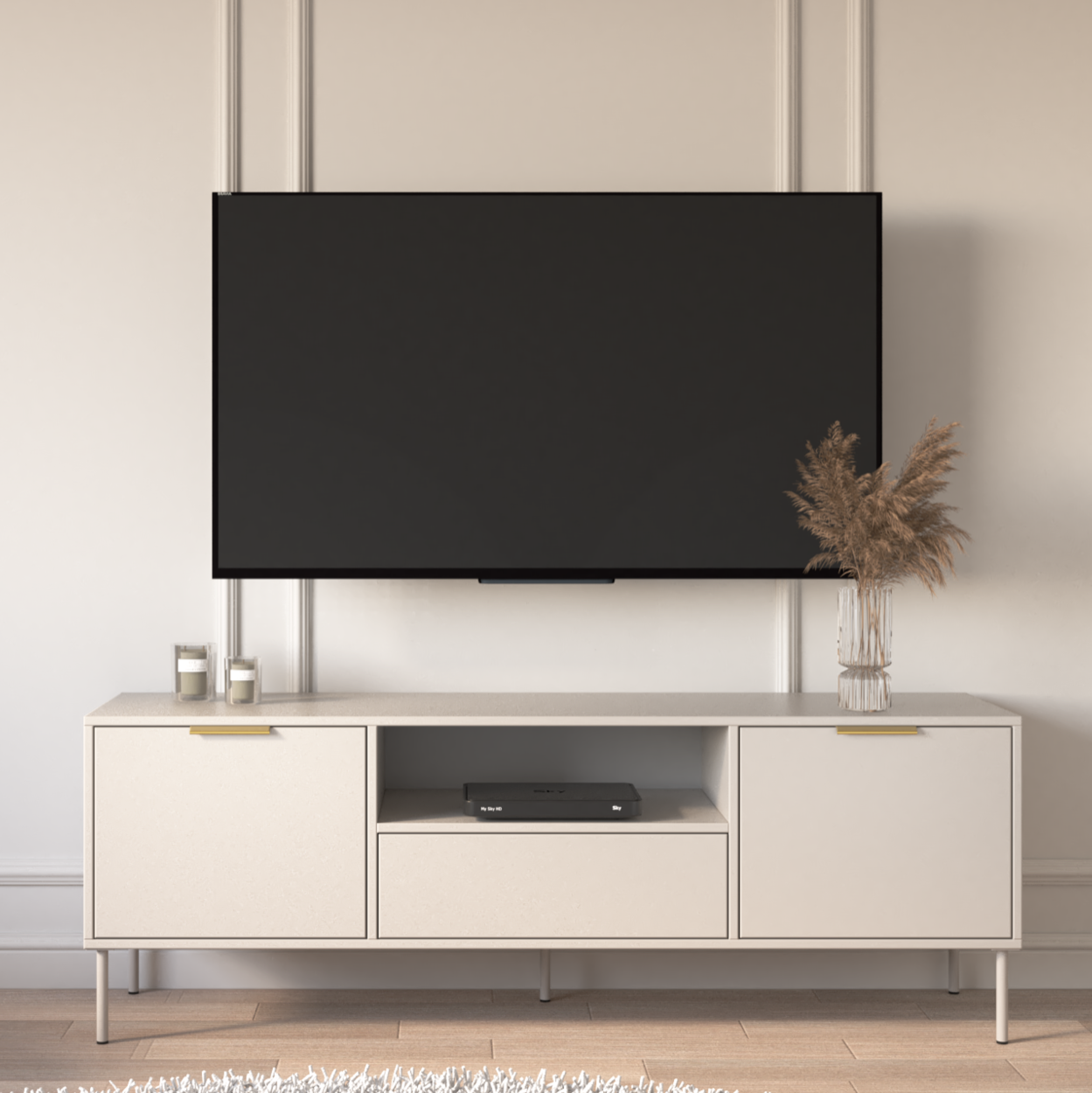TV-Schrank Vena, zweitürig mit Schublade und Nische, 160 cm, Kaschmirfarben