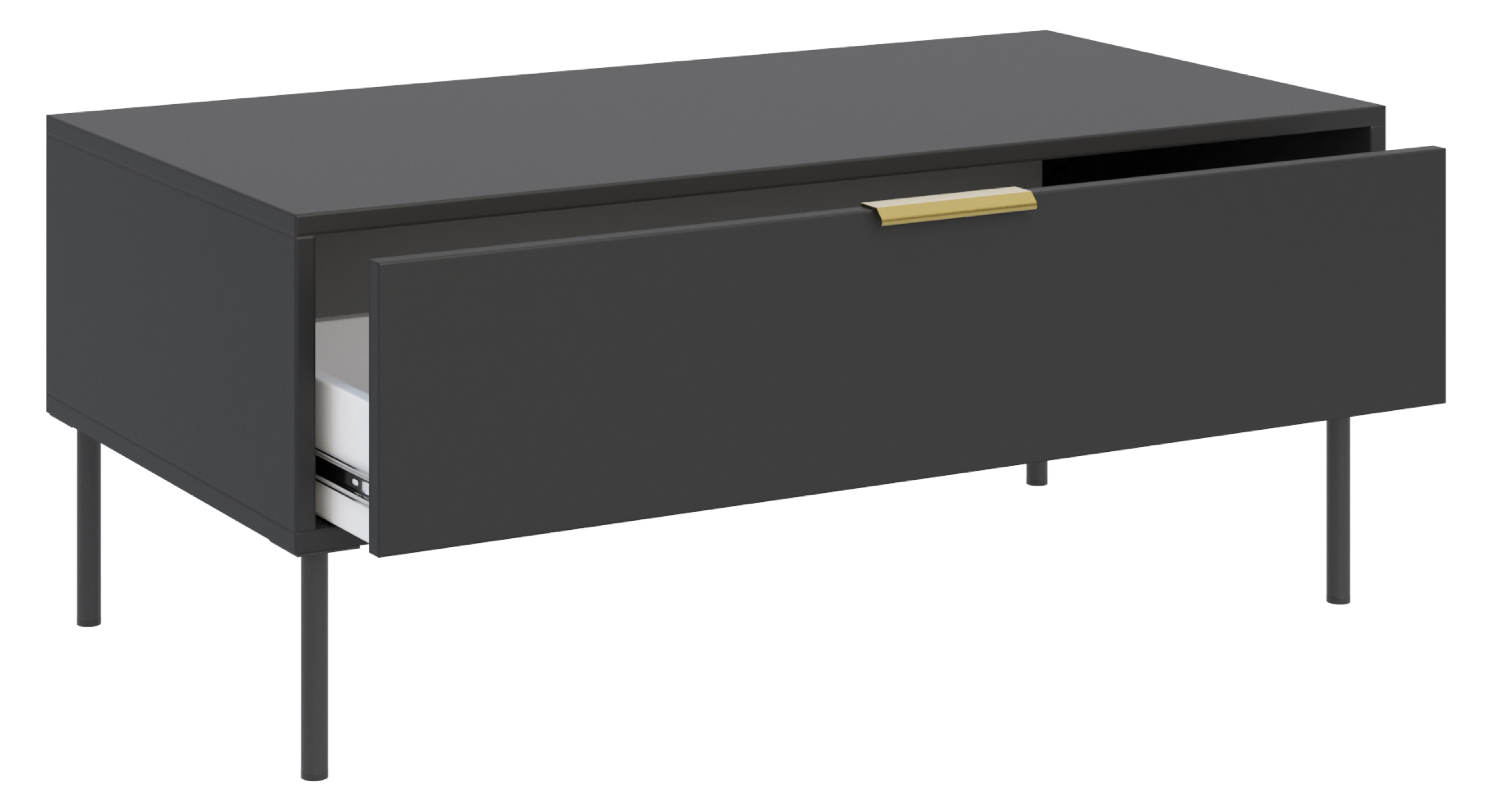 Couchtisch Vena mit Schublade 100x50 cm schwarz