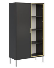 Zweiflügeliger Vena-Schrank mit Glasfront 90 cm, schwarz