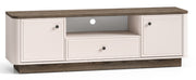 Zweiturige TV-Kommode Vilavio mit Schublade und Nische, 160 cm, Kaschmir/Dunkle Windmühle Eiche