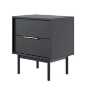 Viviaro Nachttisch mit zwei Schubladen 54 cm Schwarz