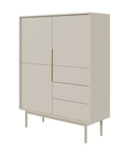 Hohes Viviaro Sideboard mit drei Türen und drei Schubladen, 104 cm, Kaschmir