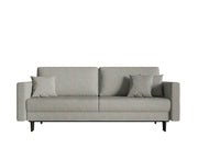 Ausziehbares Dreisitzer-Sofa Valico in Grau aus pflegeleichtem Chenille-Stoff, schwarze Beine