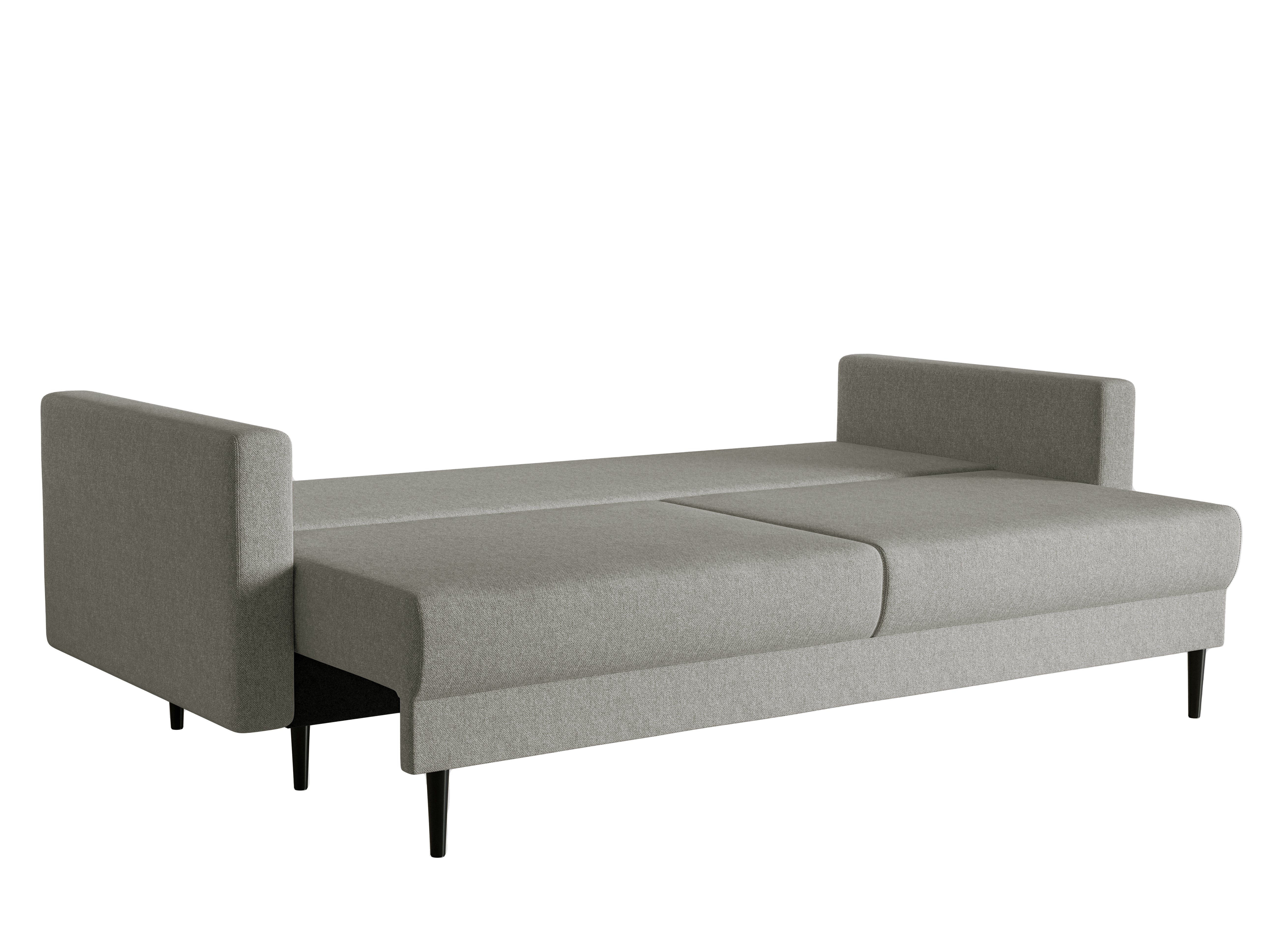 Ausziehbares Dreisitzer-Sofa Valico in Grau aus pflegeleichtem Chenille-Stoff, schwarze Beine