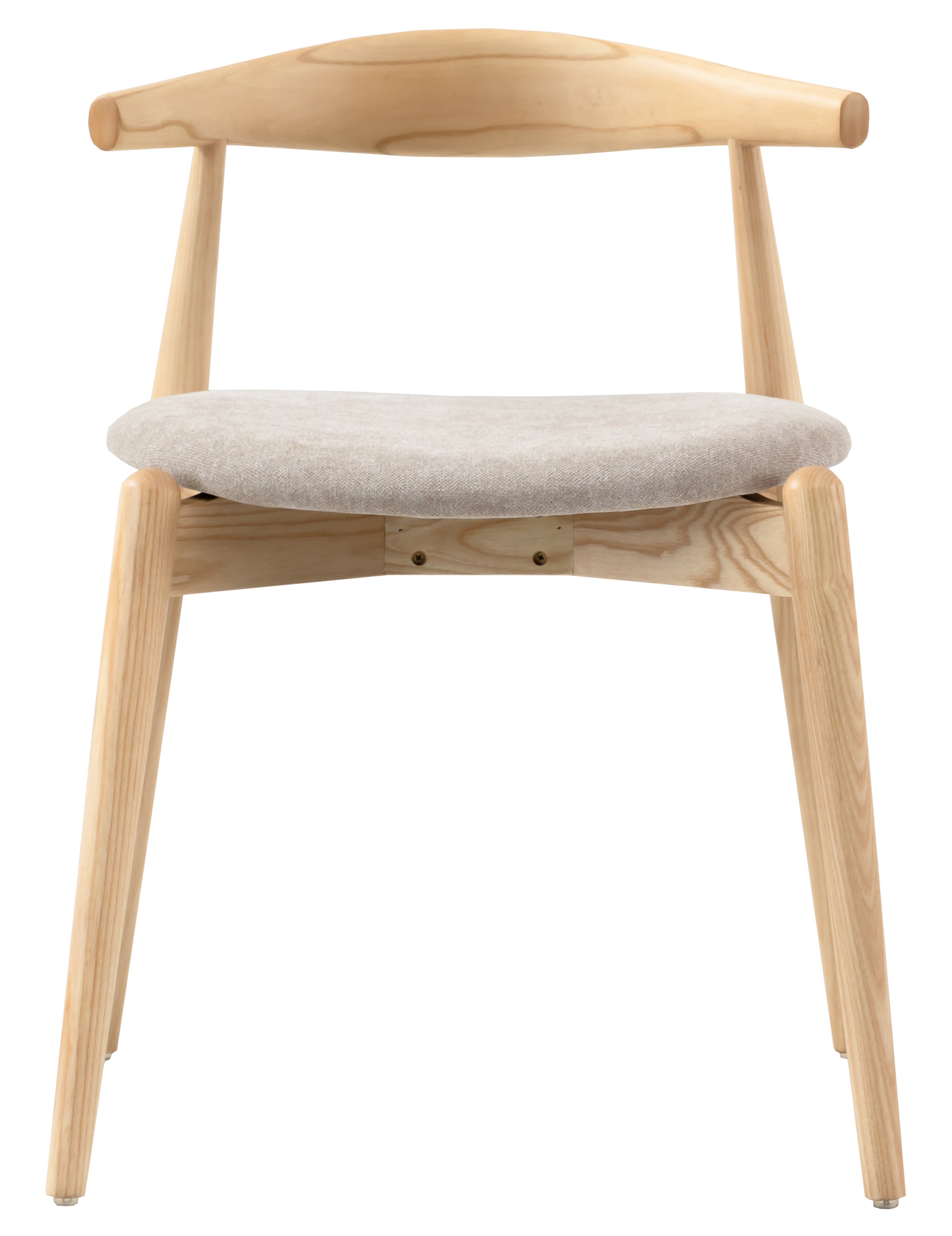 Holzstuhl für das Esszimmer Perally mit pflegeleichtem Stoff in beige Chenille/natürliche Eiche