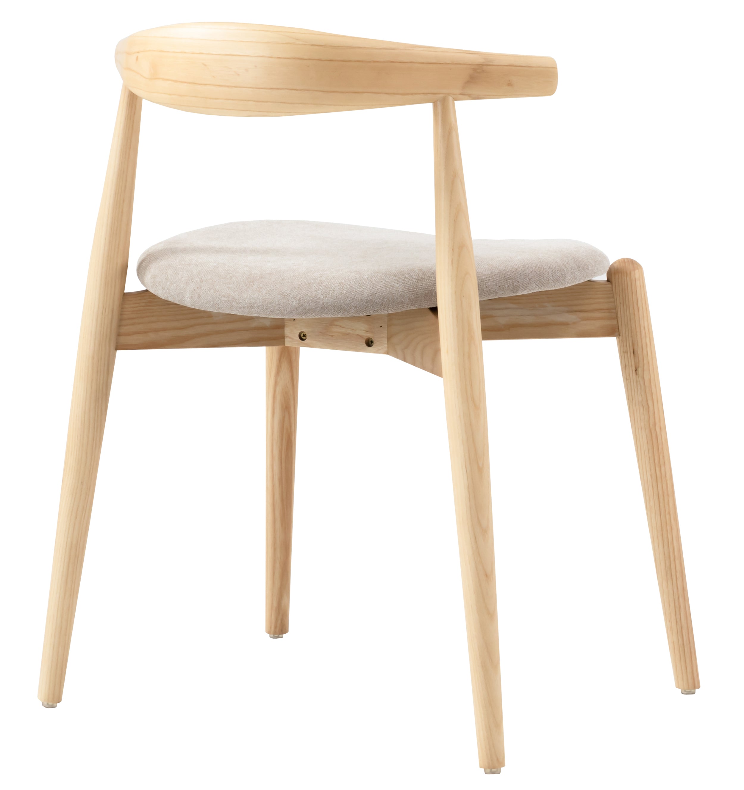 Holzstuhl für das Esszimmer Perally mit pflegeleichtem Stoff in beige Chenille/natürliche Eiche