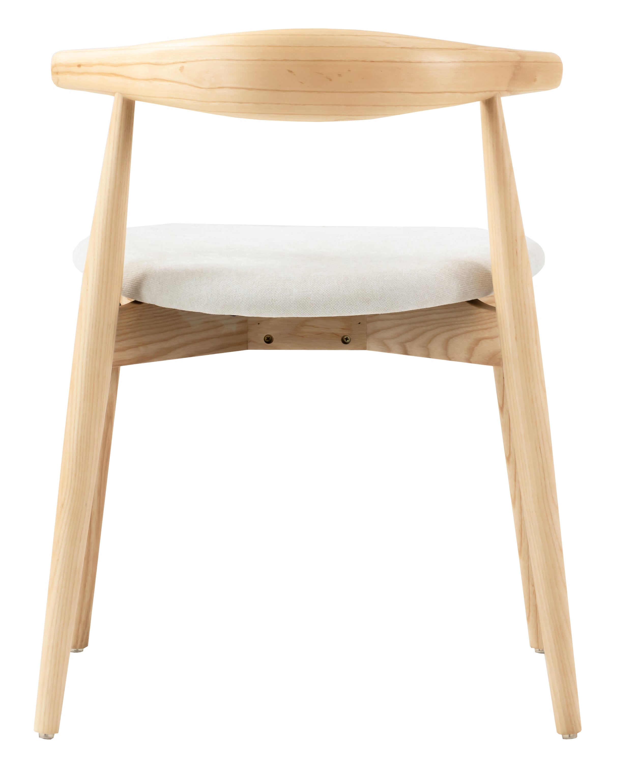 Holzstuhl für das Esszimmer Perally mit pflegeleichtem Stoff in cremefarbenem Chenille/Natur-Eiche
